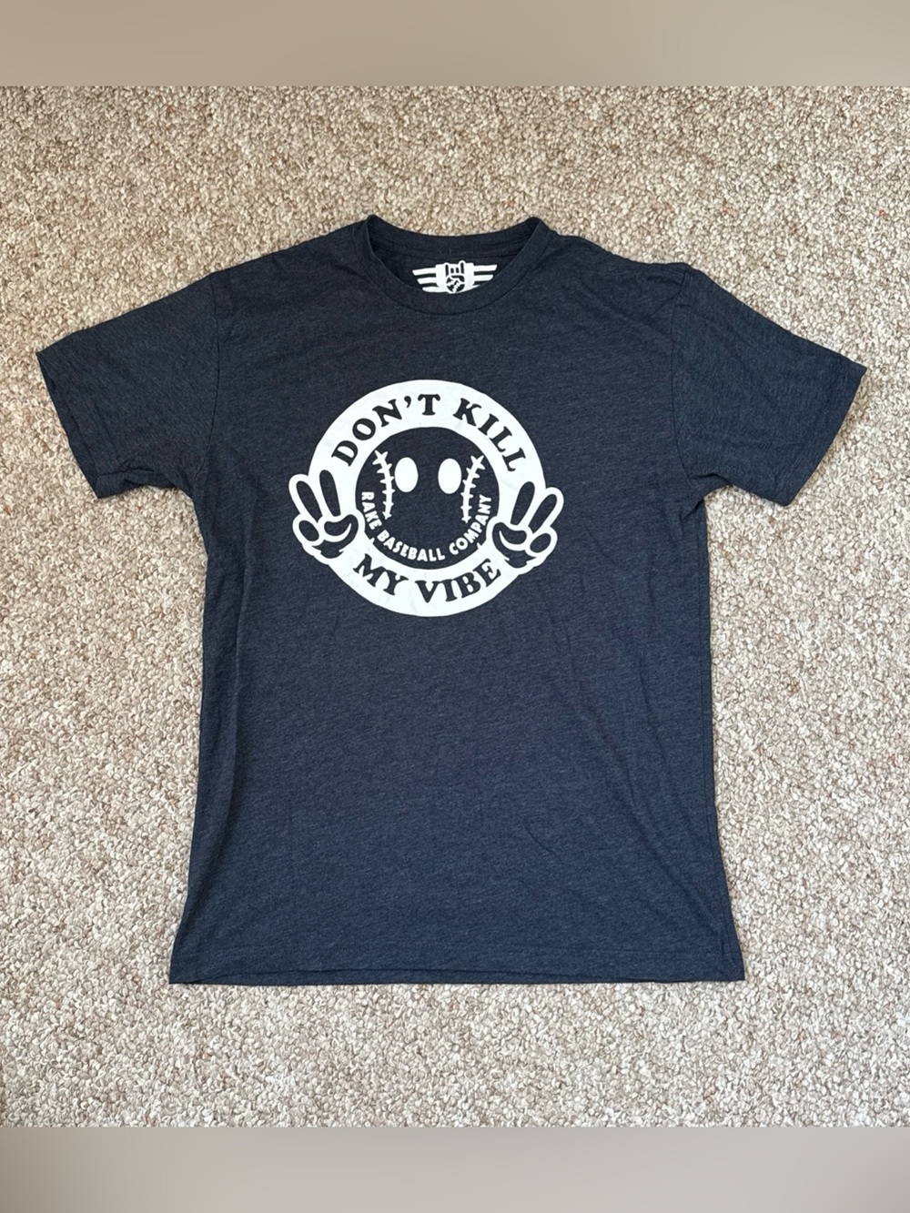 Rake Baseball Men’s Navy Don't Kill My Vibe Graphic Tee